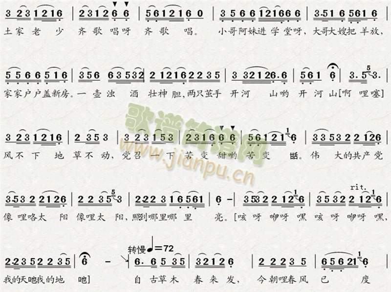 罗永贵 《新村赞歌》简谱