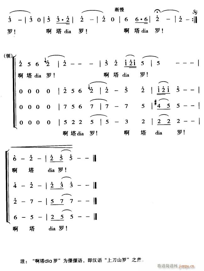 未知 《啊塔dia罗3》简谱