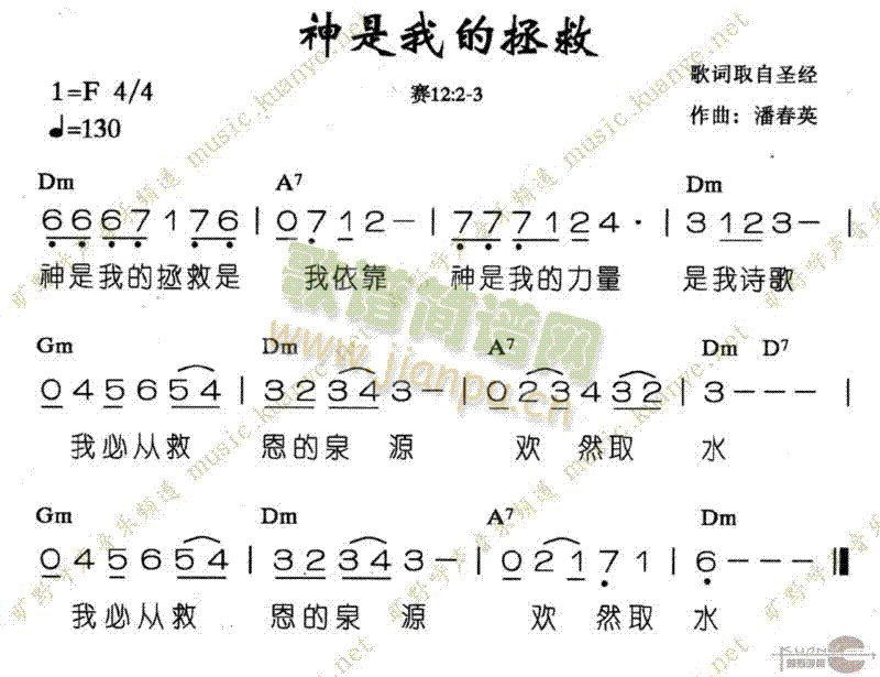 未知 《神是我的拯救》简谱