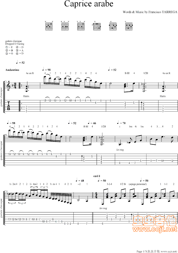 泰雷加   发布: 2010-7-15 ?? 网评:  (11票) 《阿拉伯风格绮想曲-Capricho Arabe》简谱