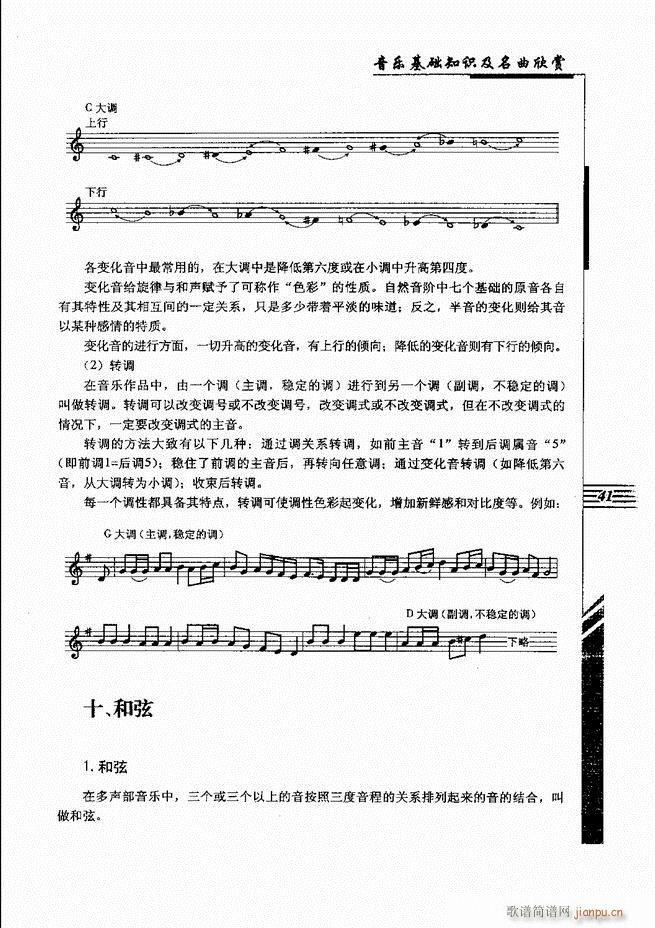 未知 《音乐基础知识及名曲欣赏 目录1-60》简谱