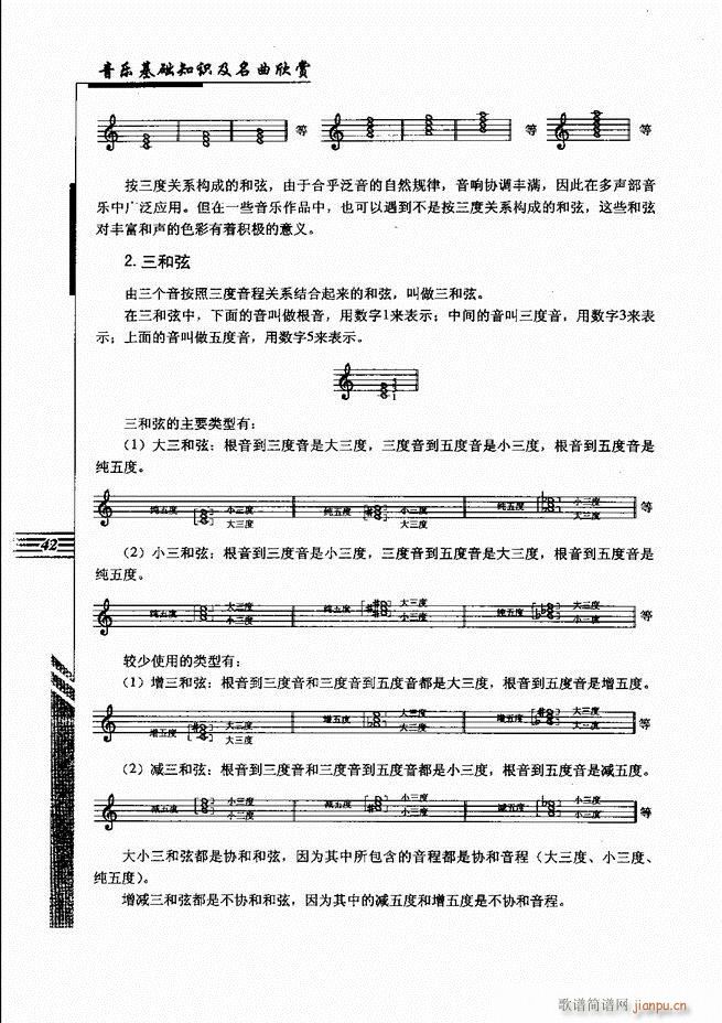 未知 《音乐基础知识及名曲欣赏 目录1-60》简谱