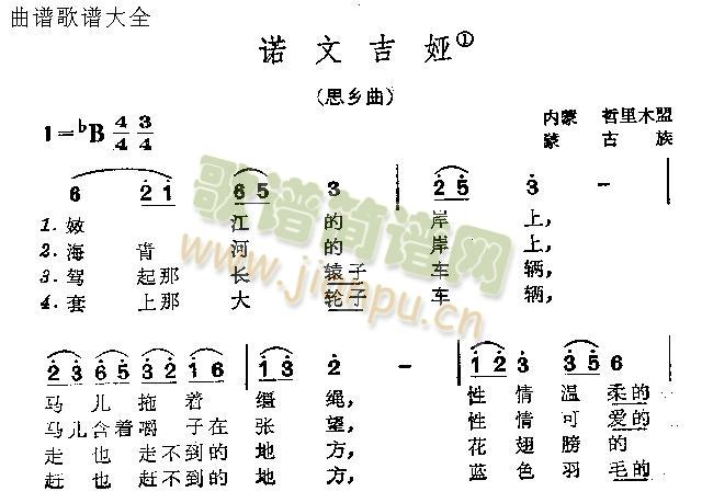 未知 《诺文吉娅》简谱