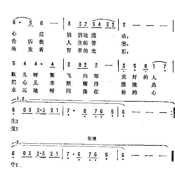 未知 《人生之歌》简谱