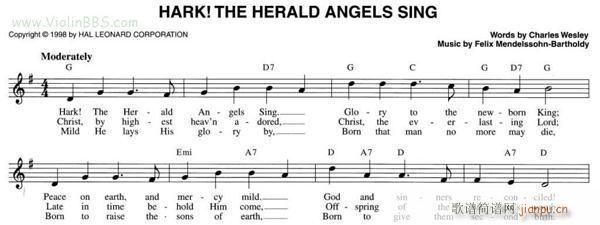 圣诞歌CHRISTMAS CELEBRATIONS 《79 HARK THE HERALD ANGELS SING》简谱