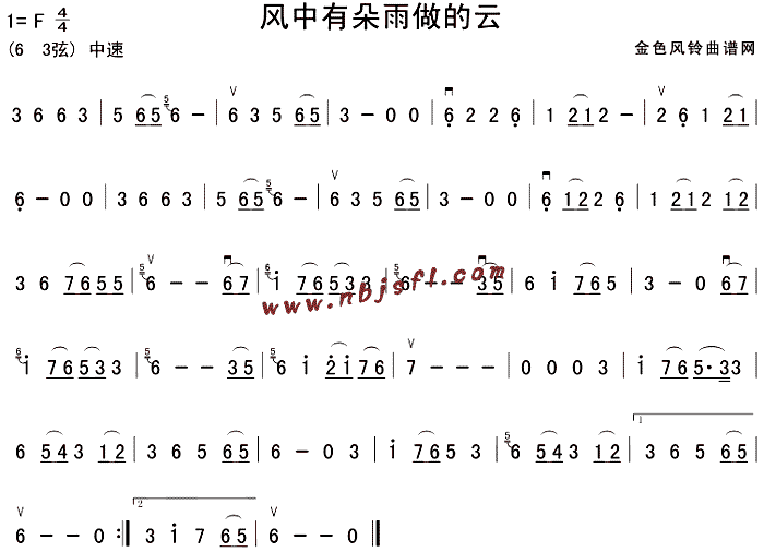 孟庭苇 《风中有朵雨做的云》简谱