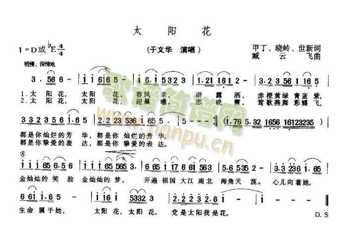 于文华 《太阳花》简谱