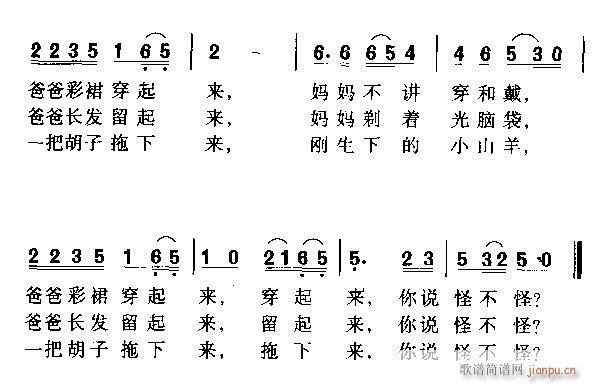 未知 《怪不怪》简谱