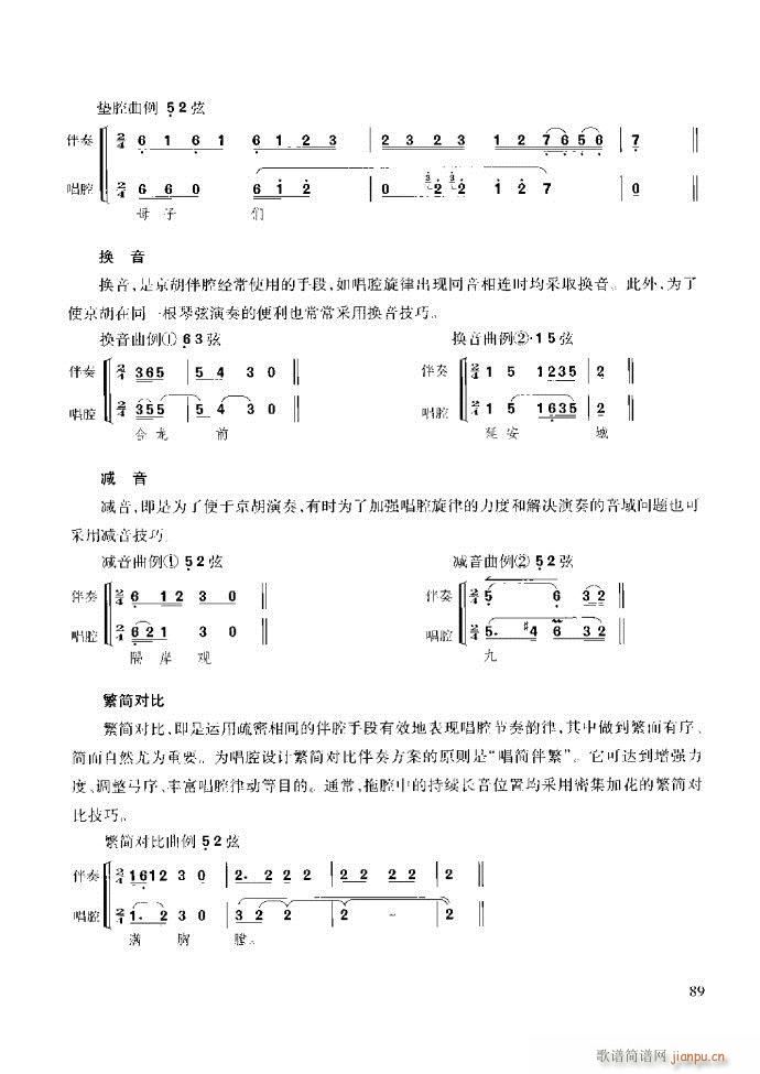 未知 《京胡演奏教程 技巧与练习61-120》简谱