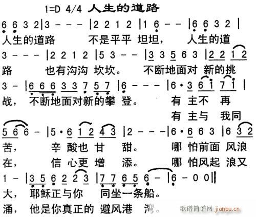 未知 《人生的道路---可听》简谱