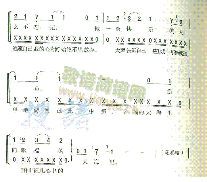 徐若瑄 《美人鱼》简谱