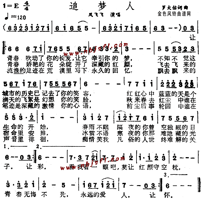 追梦人( 《雪山飞狐》简谱