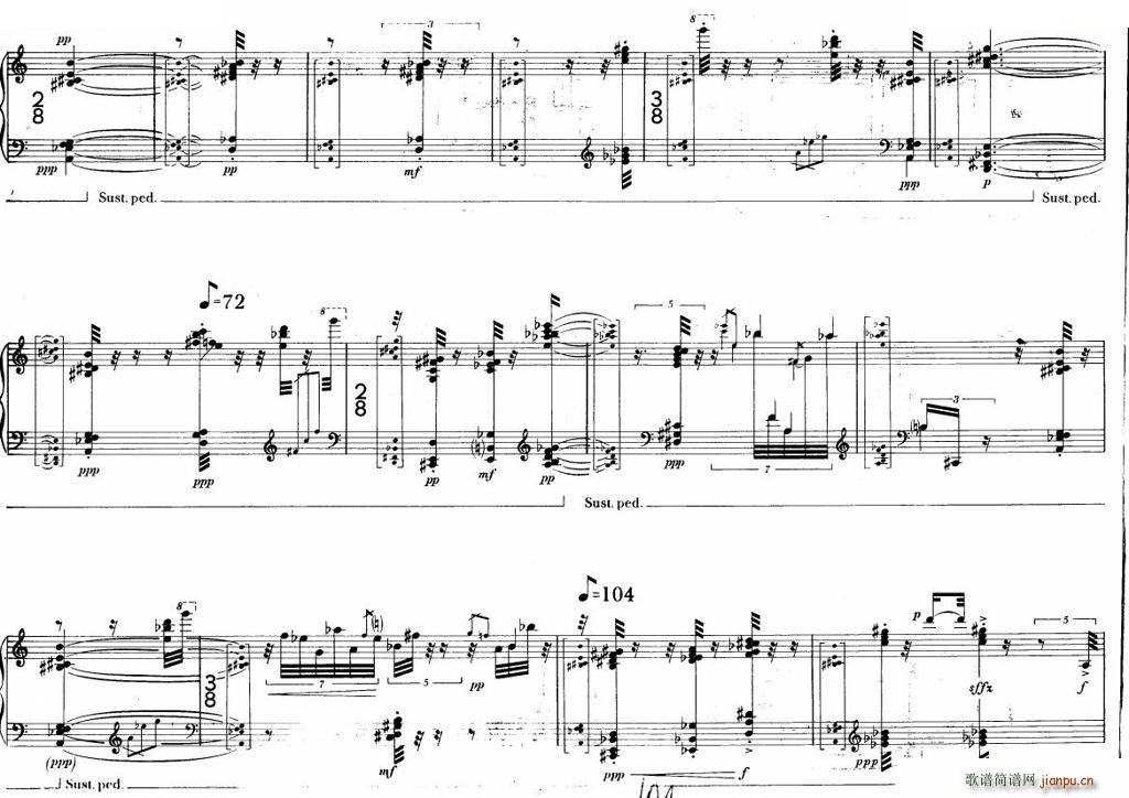 未知 《Berio - Sequenza IV Sequenza IV -》简谱