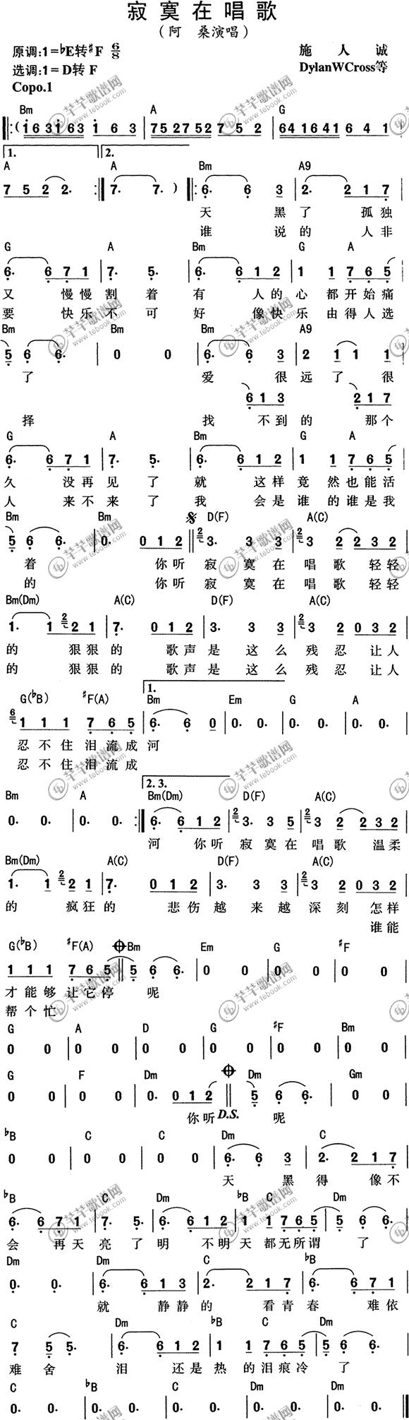 阿桑 《阿桑-寂寞在唱歌》简谱