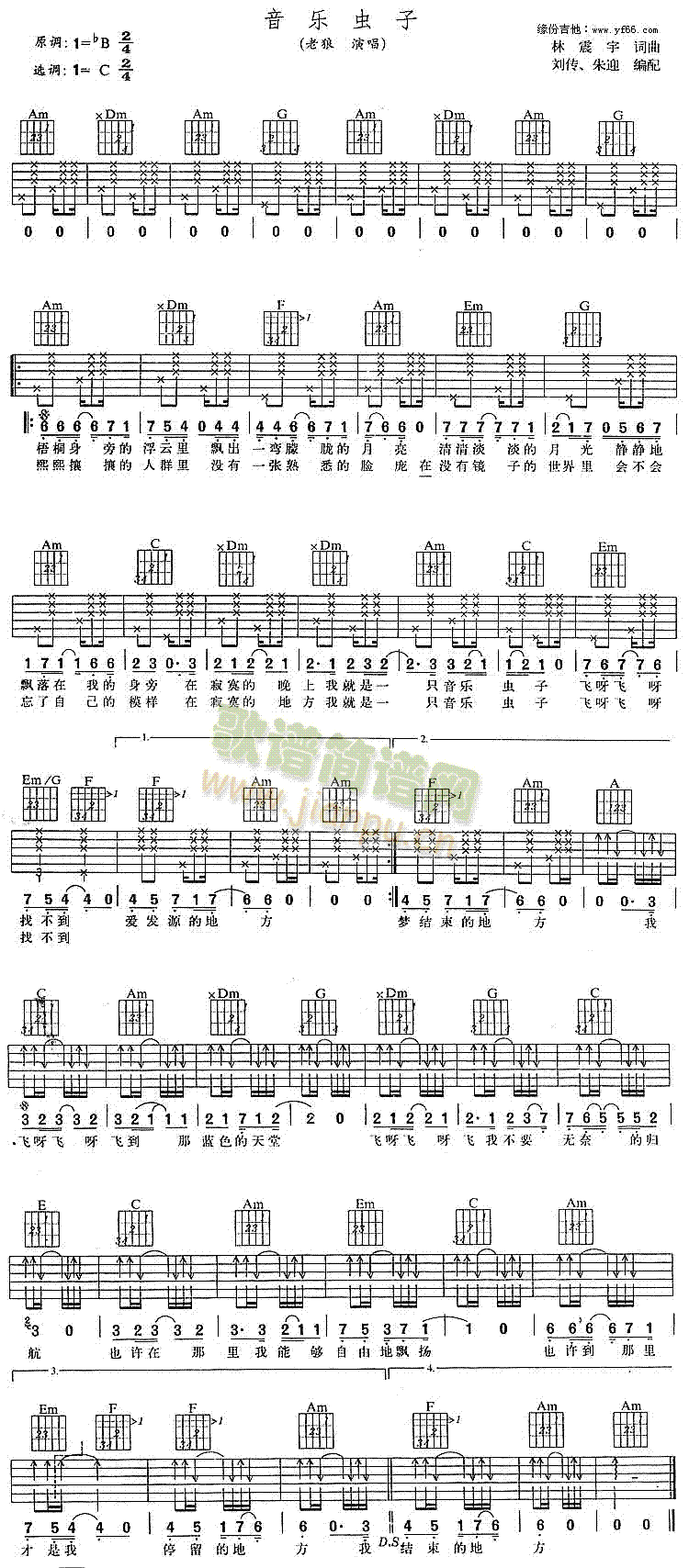 未知 《音乐虫子》简谱