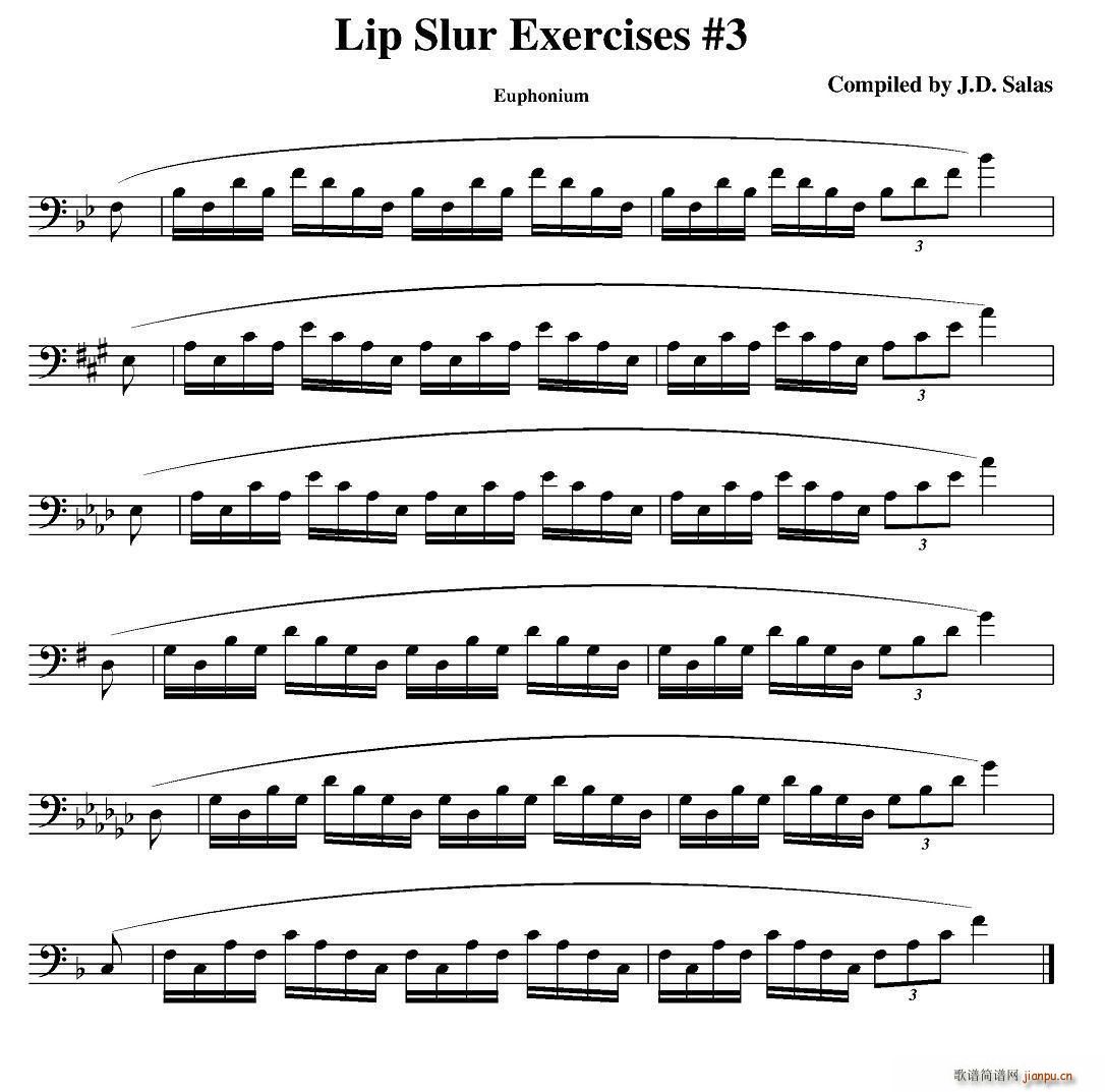 未知 《Lip Slur Exercises-Euphonium（大号练习教材选曲）》简谱