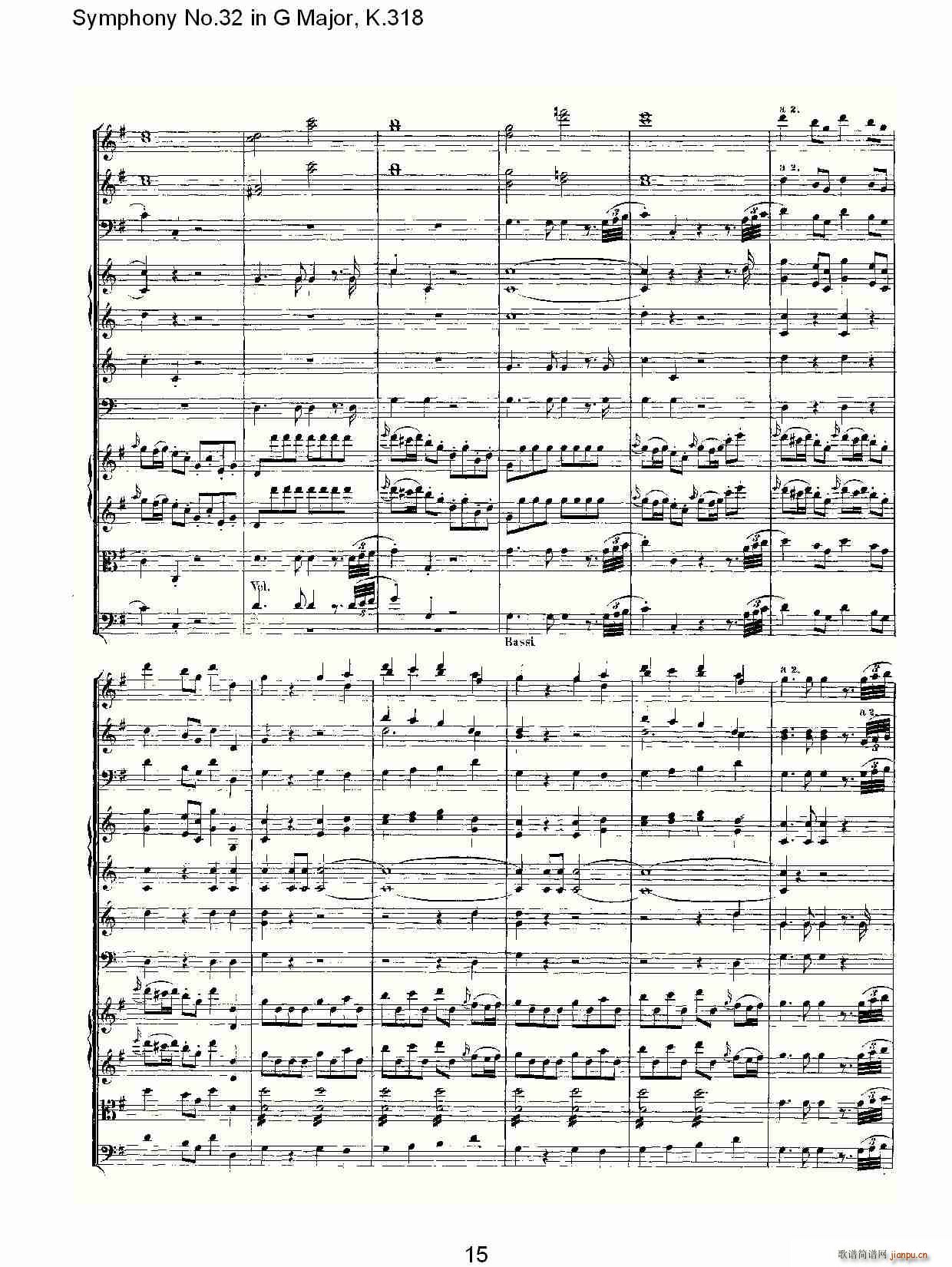 朴素传幽真 《Symphony No.32 in G Major, K.318（G大调第三十二交响曲K.318）》简谱