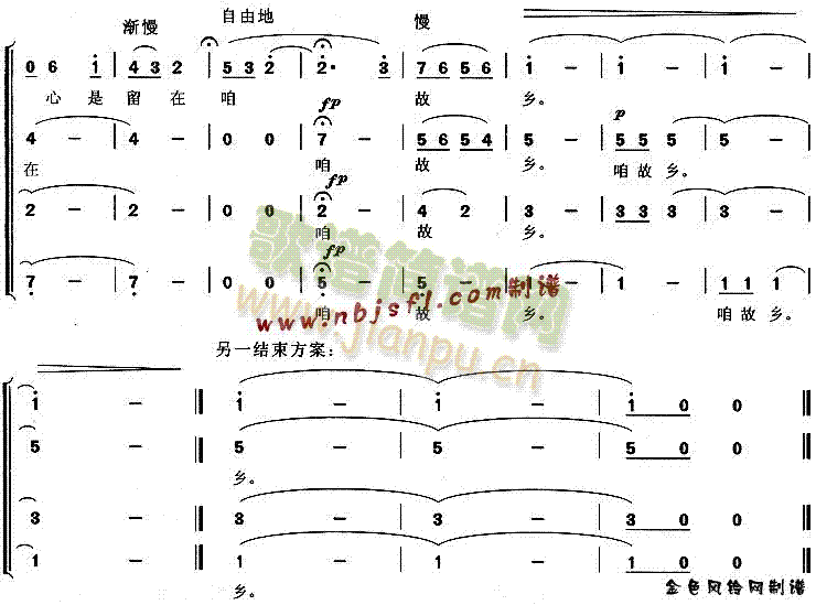 未知 《老乡见老乡》简谱