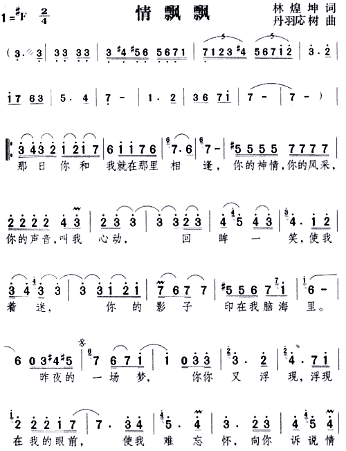 邓丽君 《情飘飘》简谱