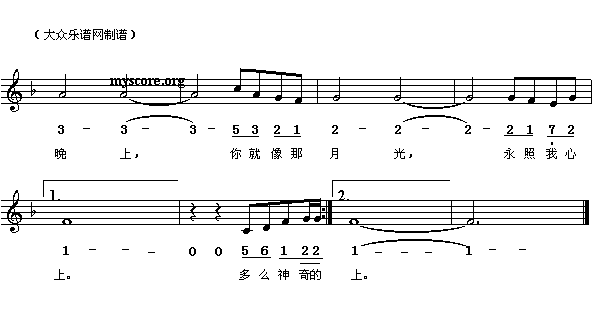 未知 《(英)柏斯宽洛:神奇的月光(简线对照)》简谱