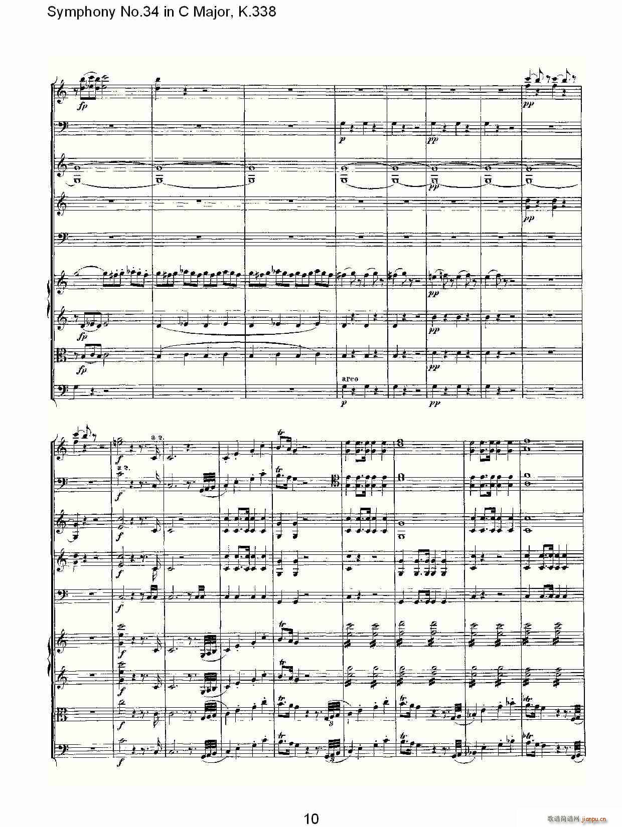 朴素传幽真 《Symphony No.34 in C Major, K.338（C大调第三十四交响曲K.338）》简谱