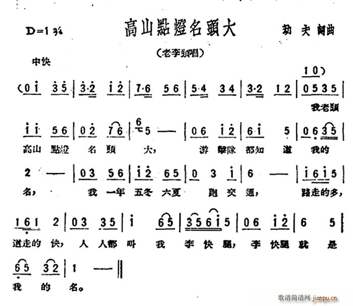 劫夫 《星星之火》简谱