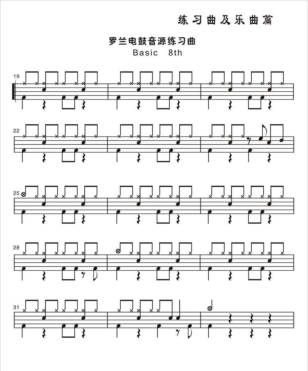 Basic 8th架子鼓谱