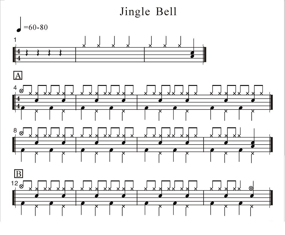 jinglebell架子鼓谱