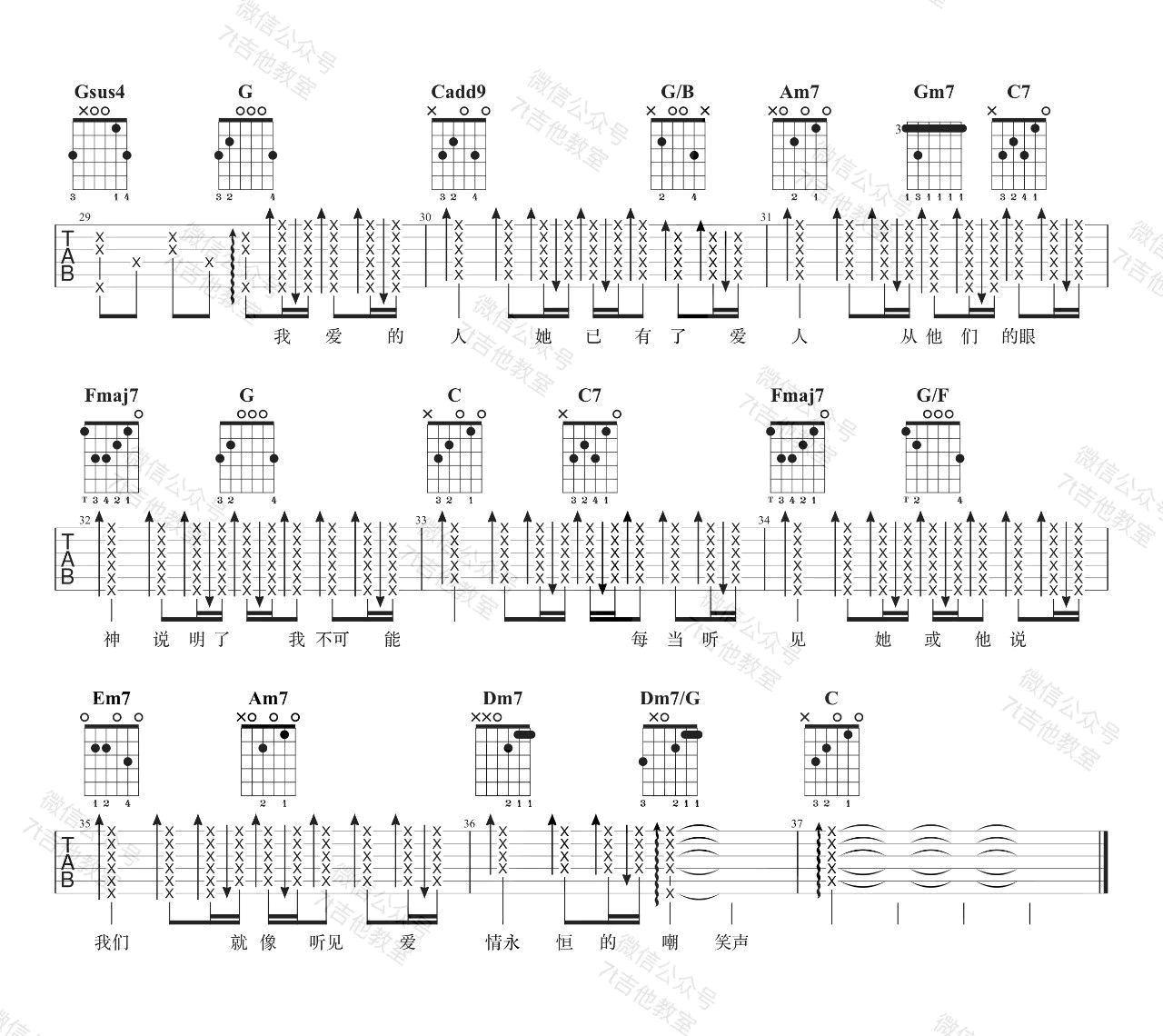 《我爱的人吉他谱》_陈小春_D调_吉他图片谱3张 图3