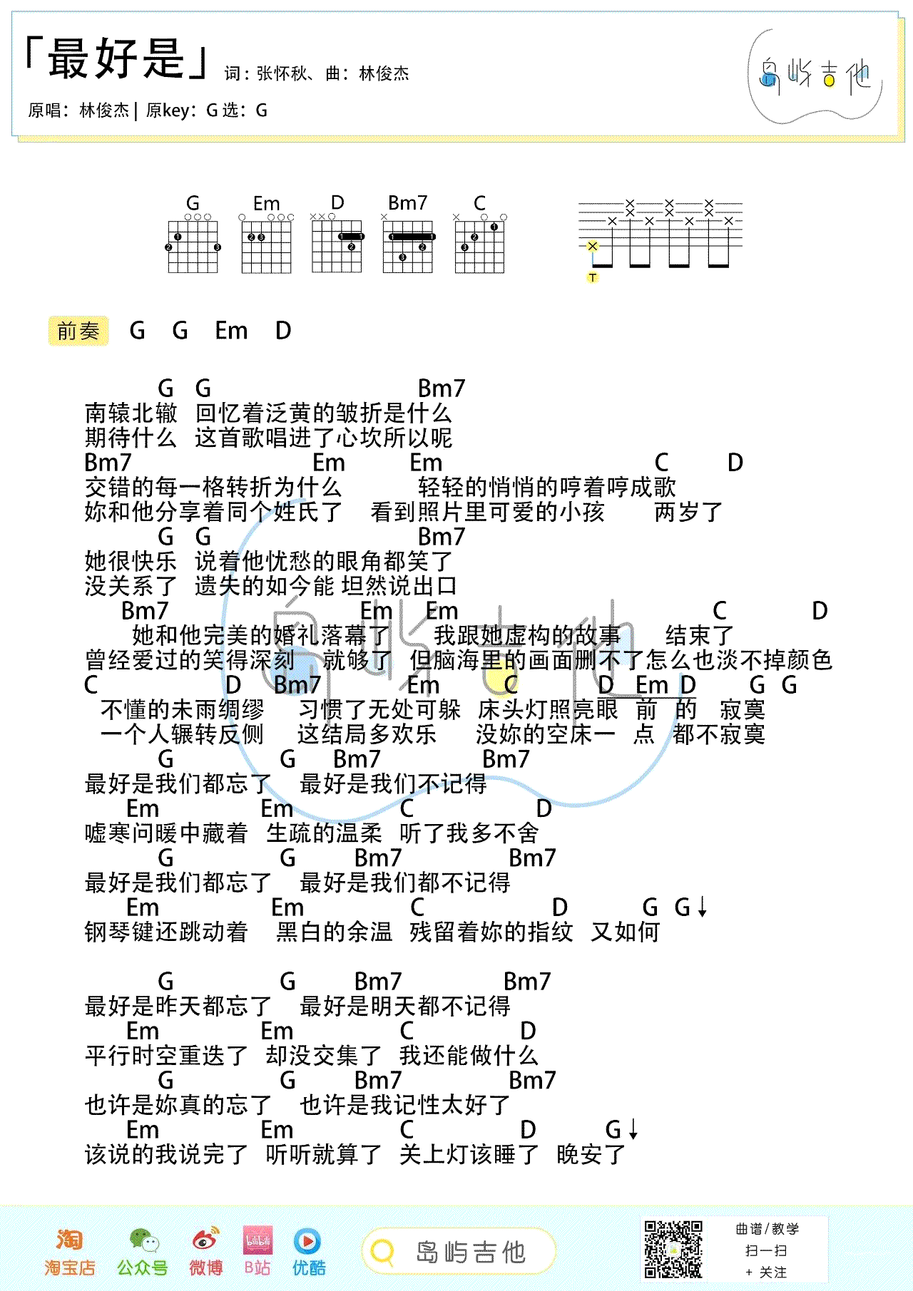 《最好是吉他谱》_林俊杰_吉他图片谱2张 图1