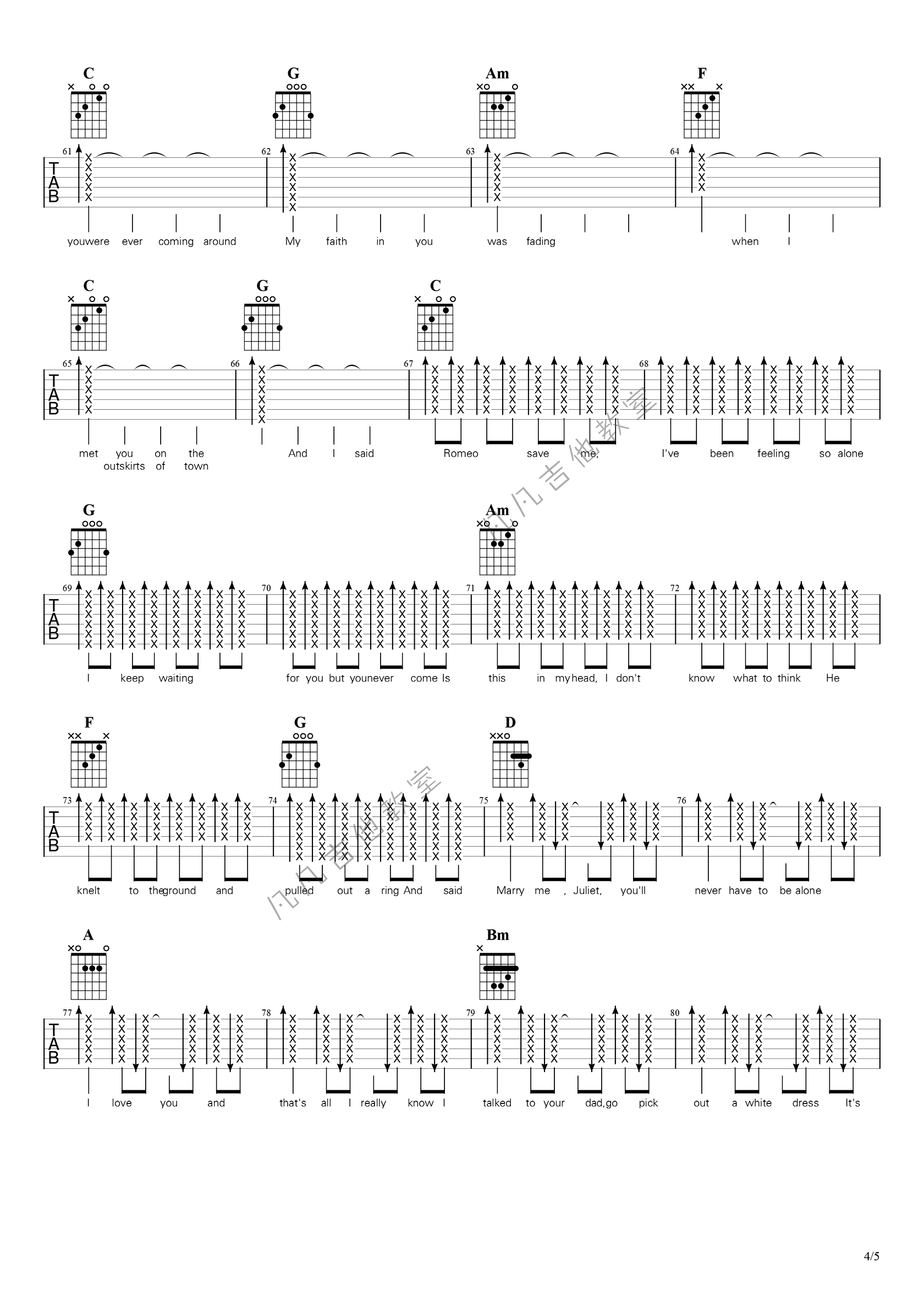 《Love Story吉他谱》_Taylor_吉他图片谱5张 图4