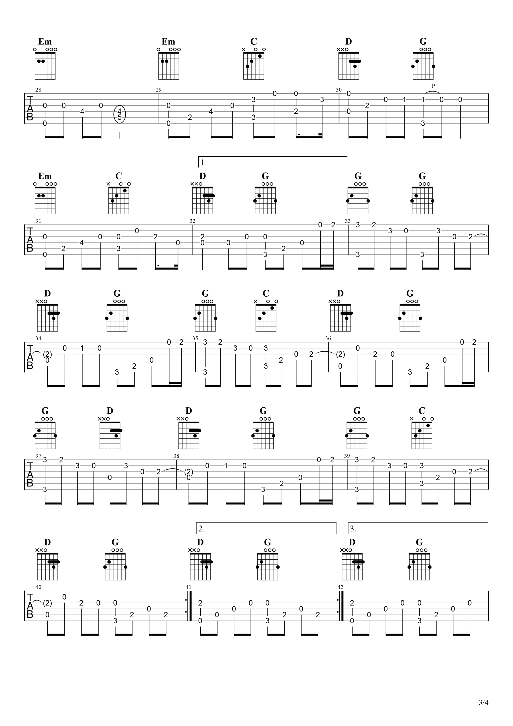 《白月光与朱砂痣指弹谱吉他谱》_大籽_吉他图片谱4张 图3