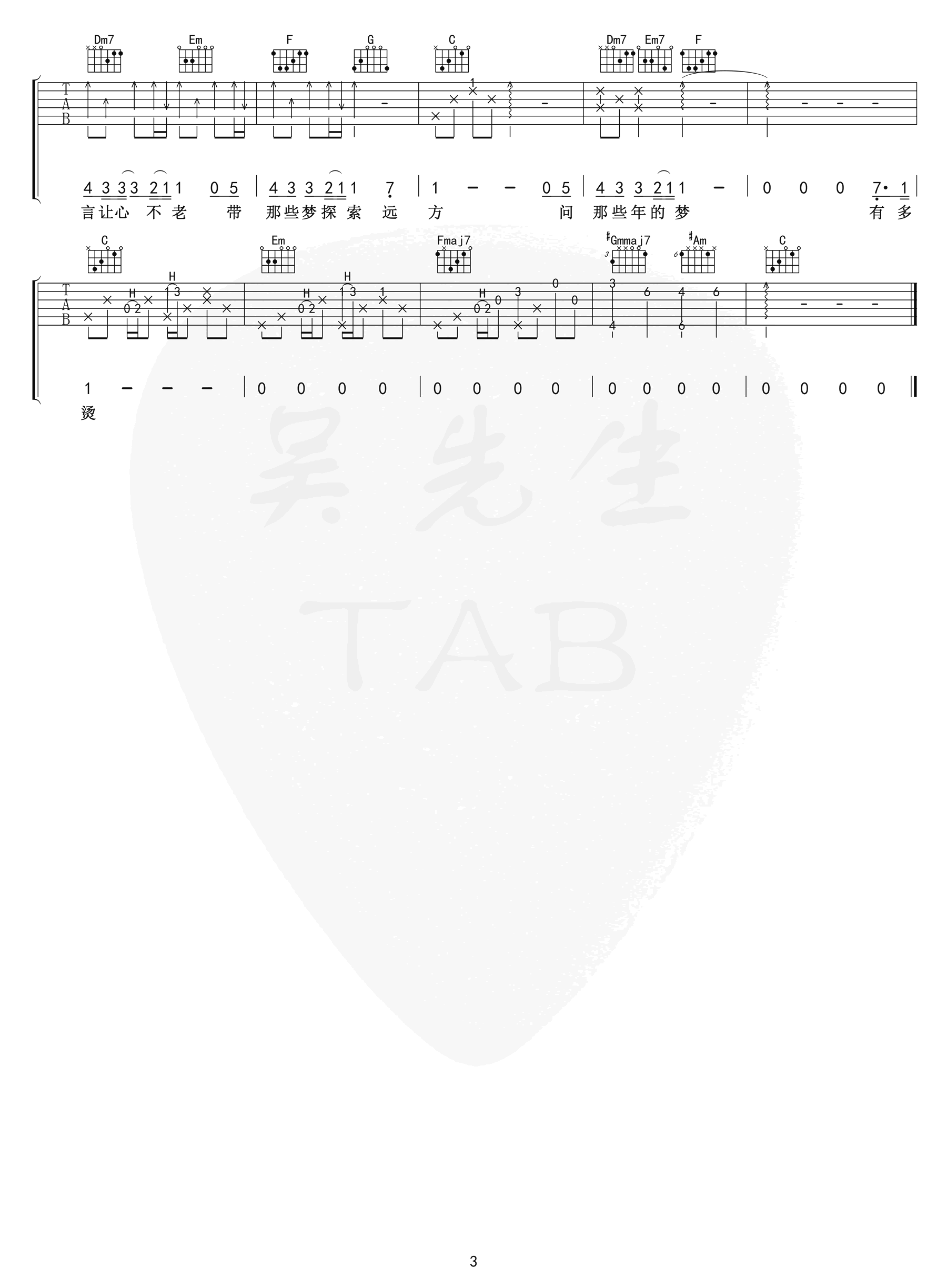 《裹着心的光吉他谱》_林俊杰_吉他图片谱3张 图3