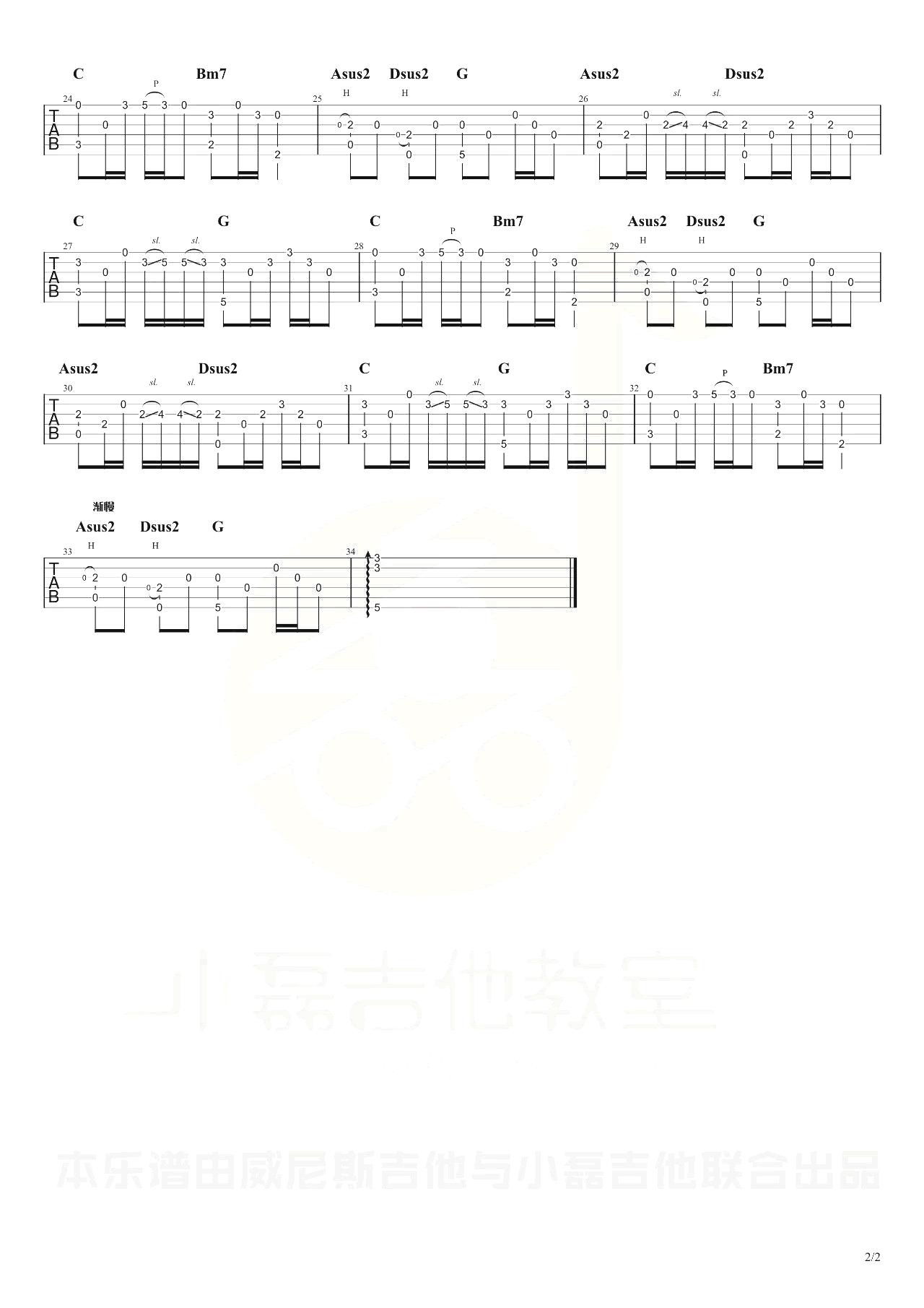 《青城山下白素贞指弹谱吉他谱》_独奏曲_吉他图片谱2张 图2