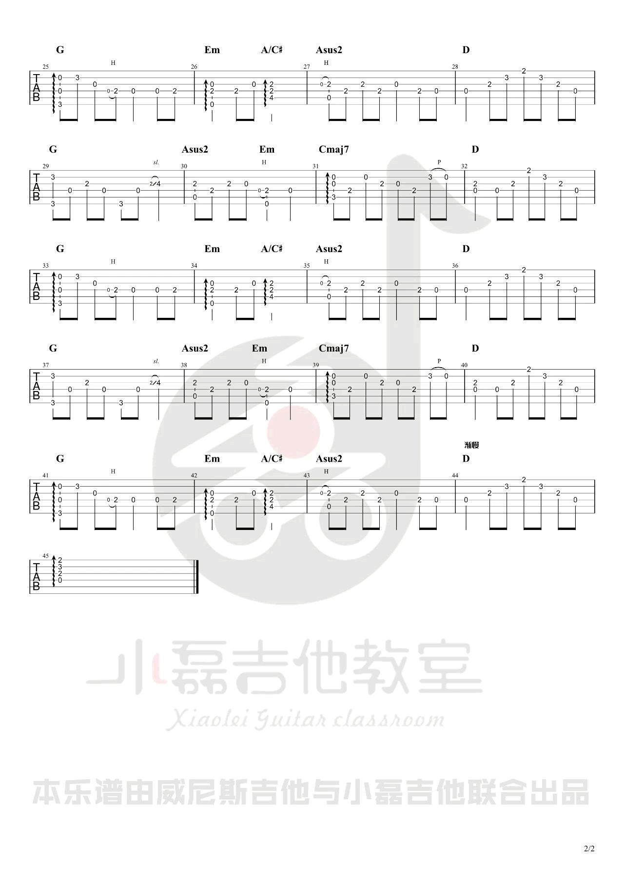 《知道不知道指弹谱吉他谱》_刘若英_吉他图片谱2张 图2