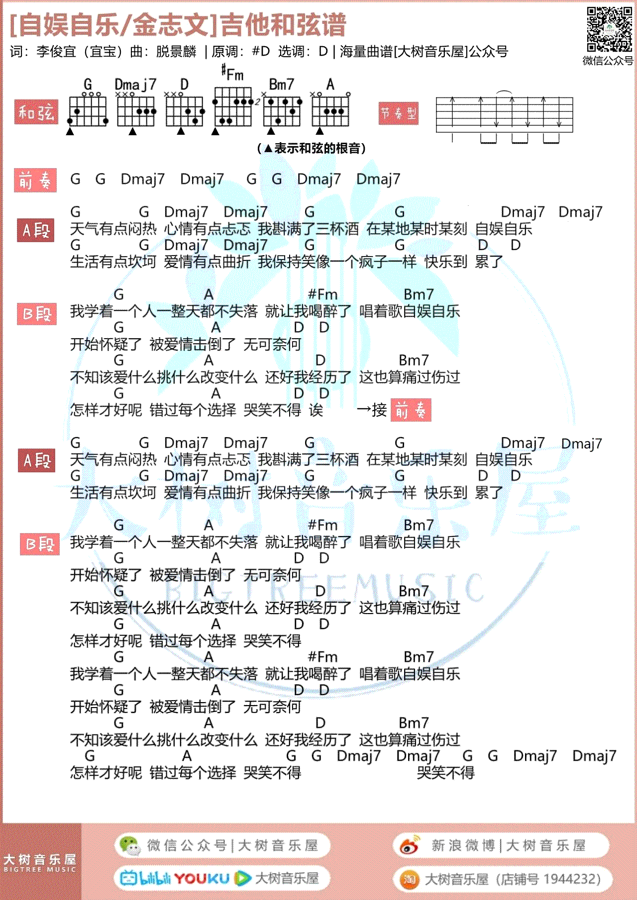 自娱自乐电子琴谱数字图片