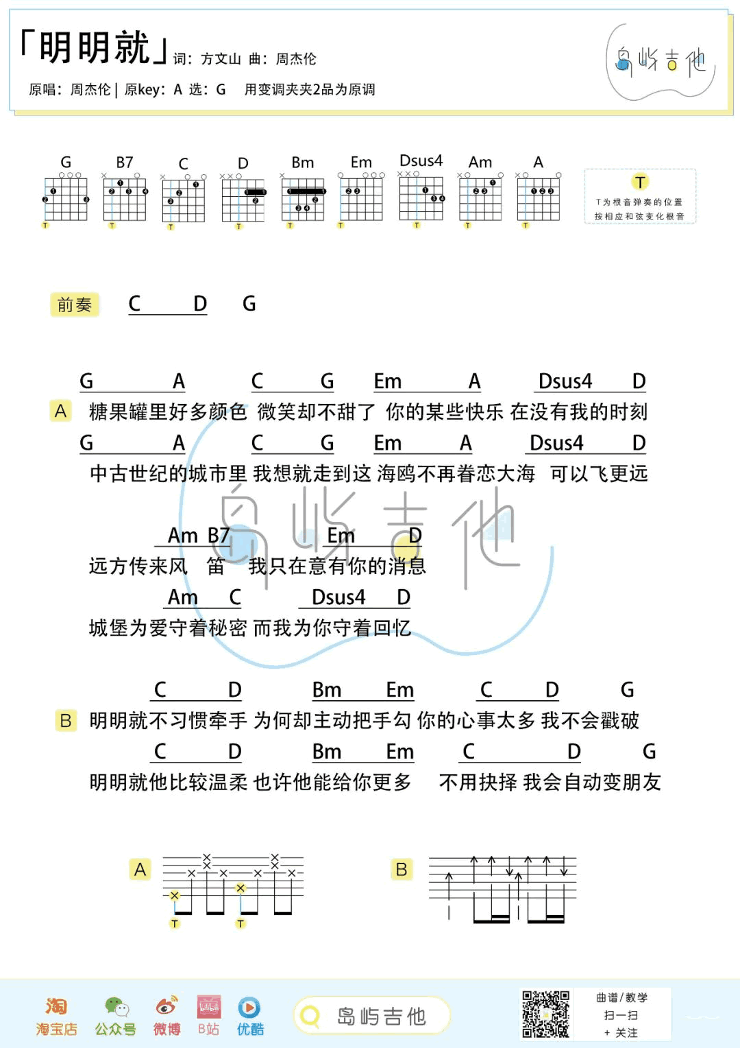 《明明就吉他谱》_周杰伦_吉他图片谱2张 图2