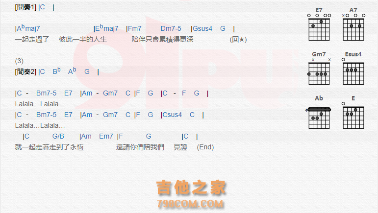 《十七吉他谱》_s.h.e_吉他图片谱2张 图2