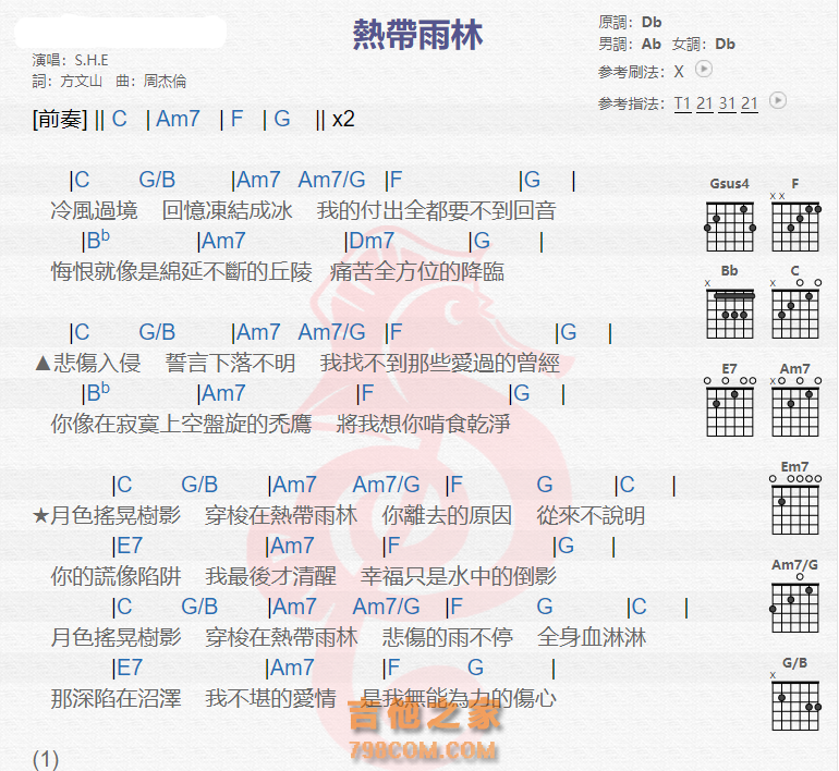 雨林背景音乐简谱图片