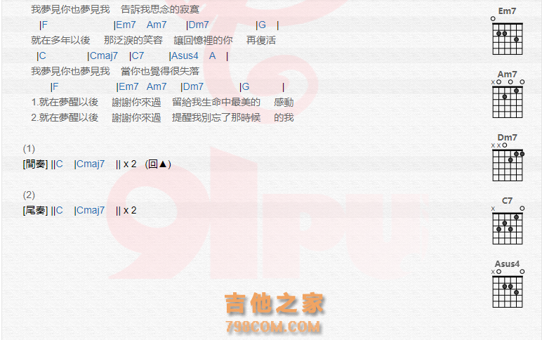 《我梦见你梦见我吉他谱》_林宥嘉_吉他图片谱2张 图2
