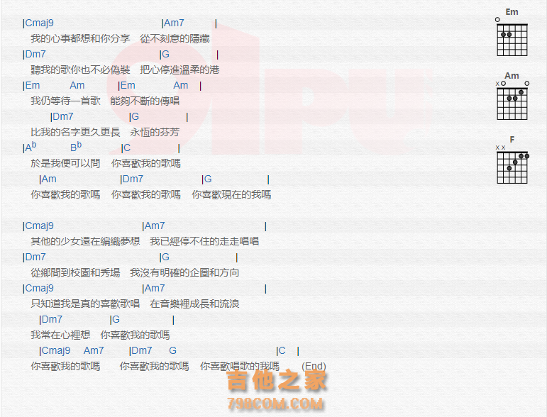 《你喜欢现在的我吗吉他谱》_张清芳_吉他图片谱2张 图2