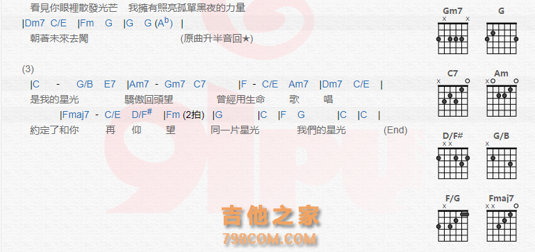 《你们是我的星光吉他谱》_星光2班_吉他图片谱2张 图2