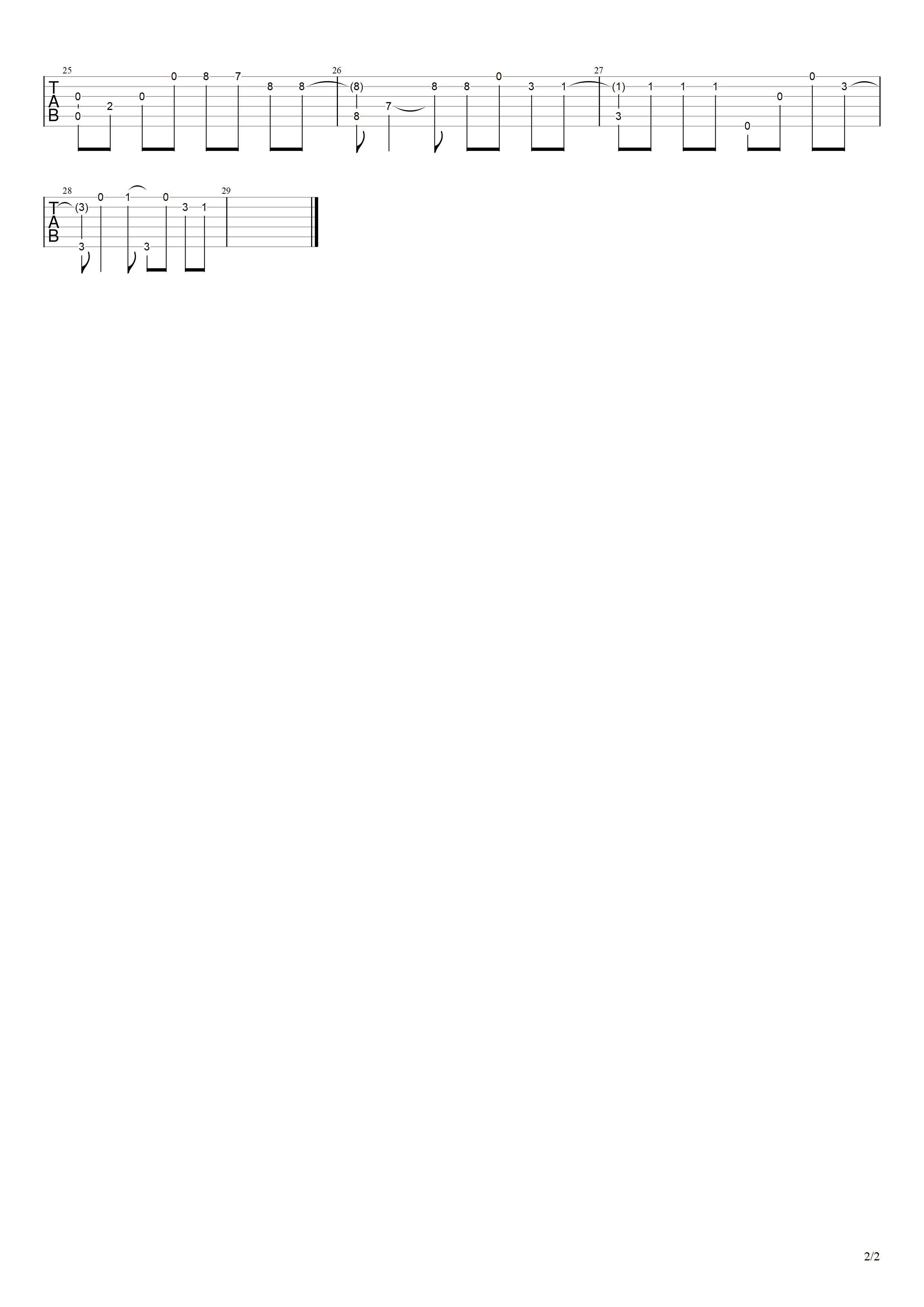 《志明与春娇指弹谱吉他谱》_五月天_吉他图片谱2张 图2