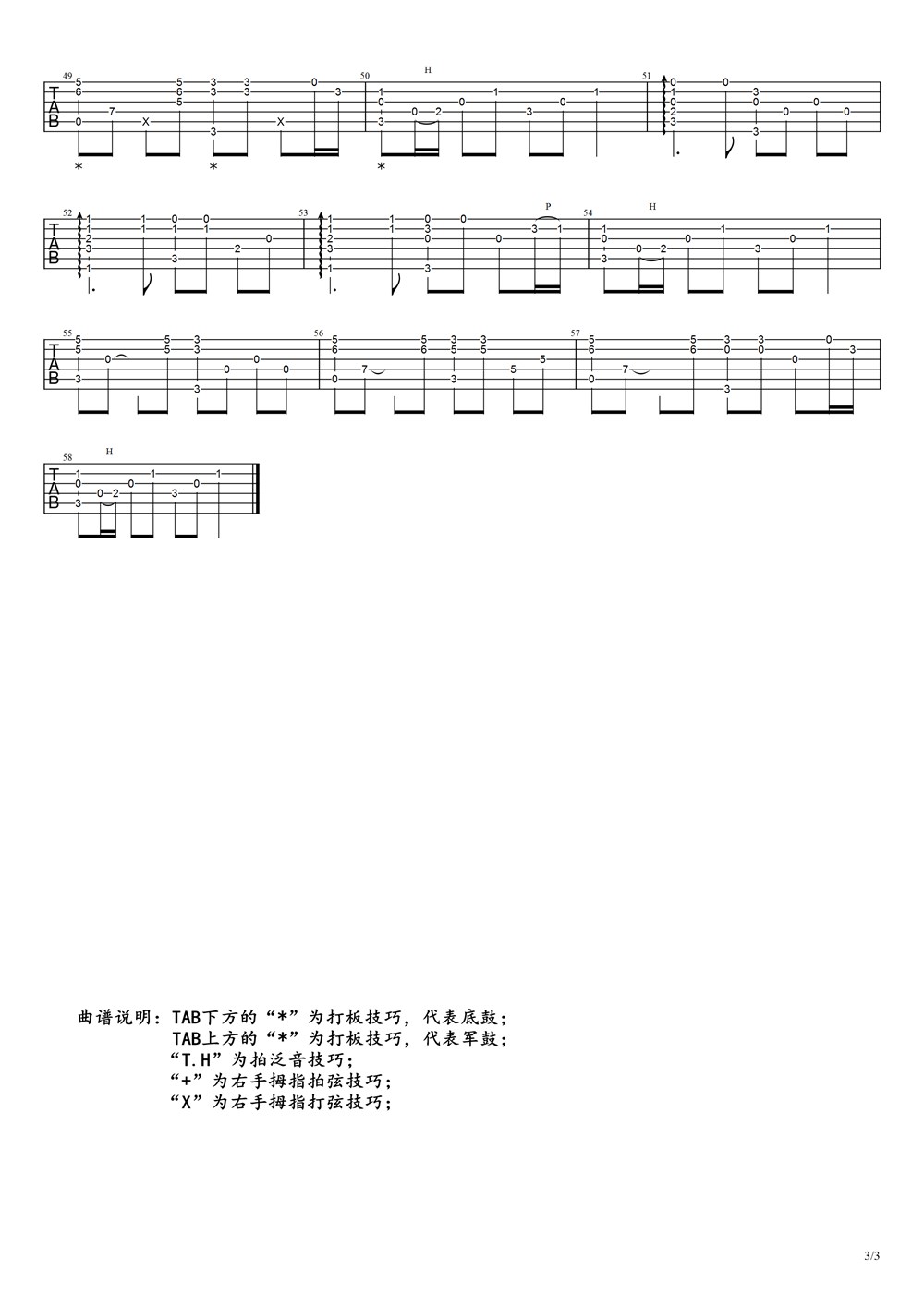 《Amani吉他谱》_Beyond_吉他图片谱3张 图3