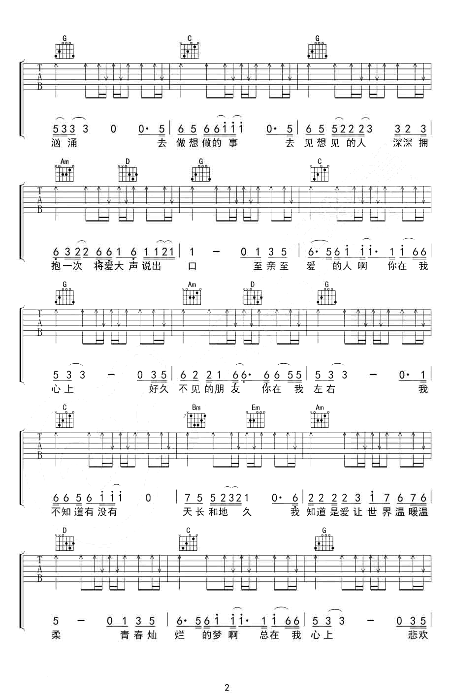 《疫情过后吉他谱》_G调_G调_吉他图片谱3张 图2