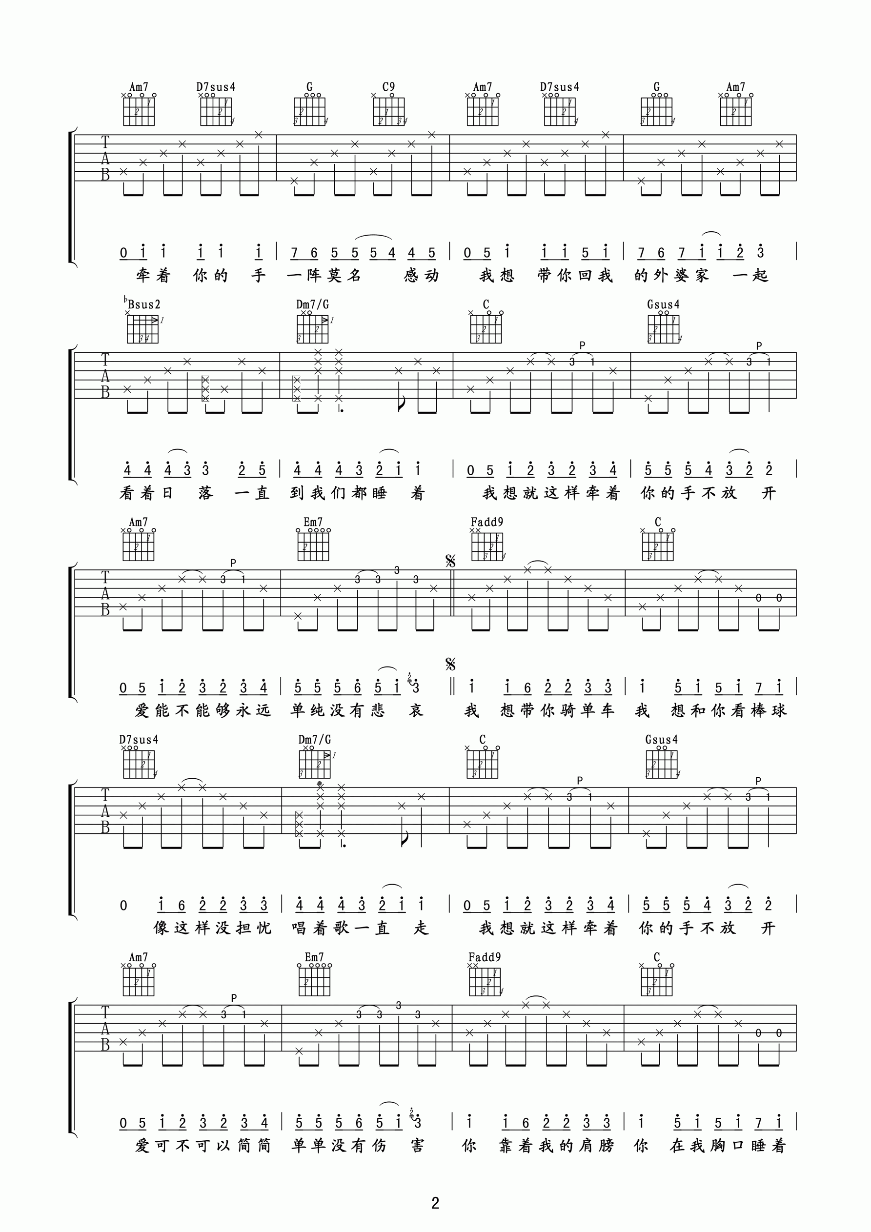《简单爱吉他谱》_周杰伦_吉他图片谱4张 图3