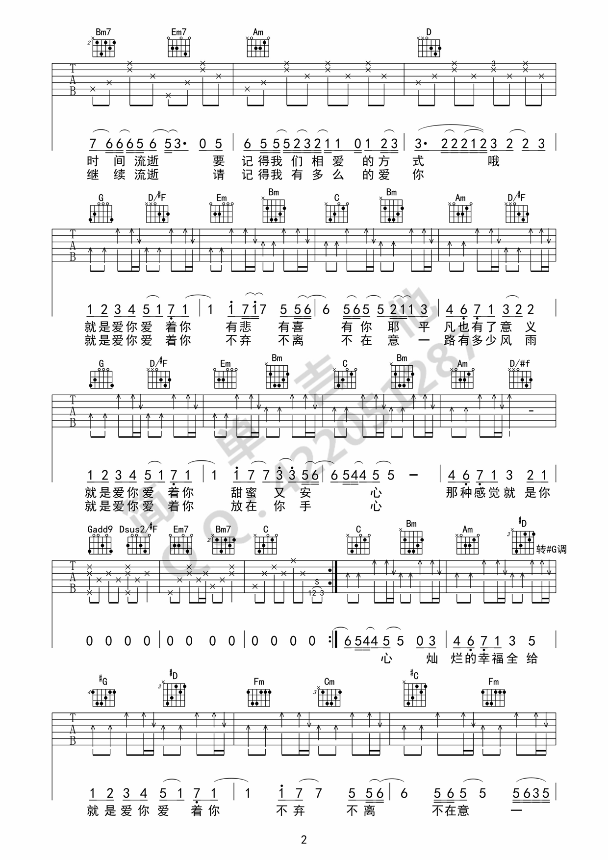 《就是爱你吉他谱》_陶喆_吉他图片谱4张 图3