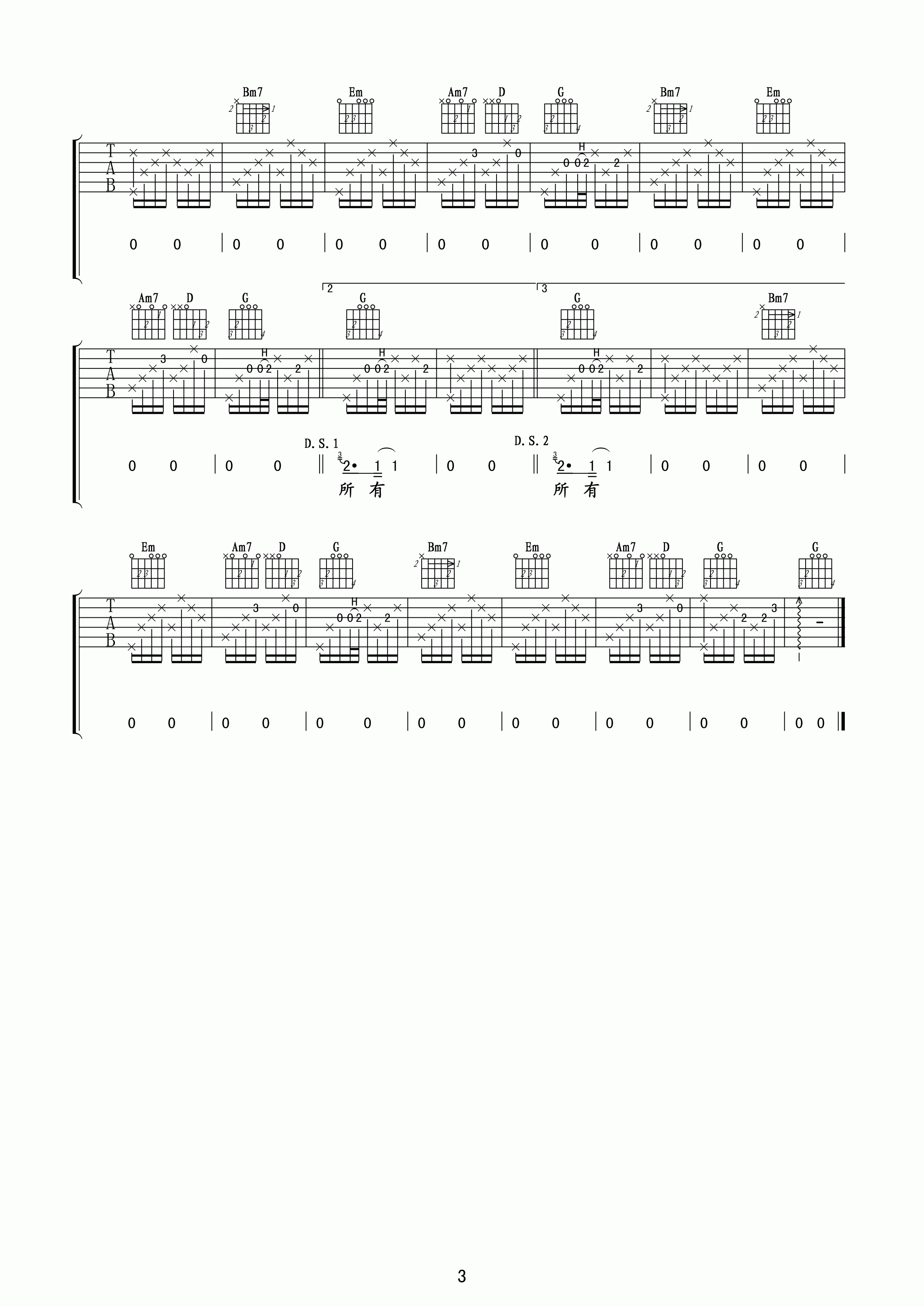 《一生何求吉他谱》_陈百强_吉他图片谱4张 图4