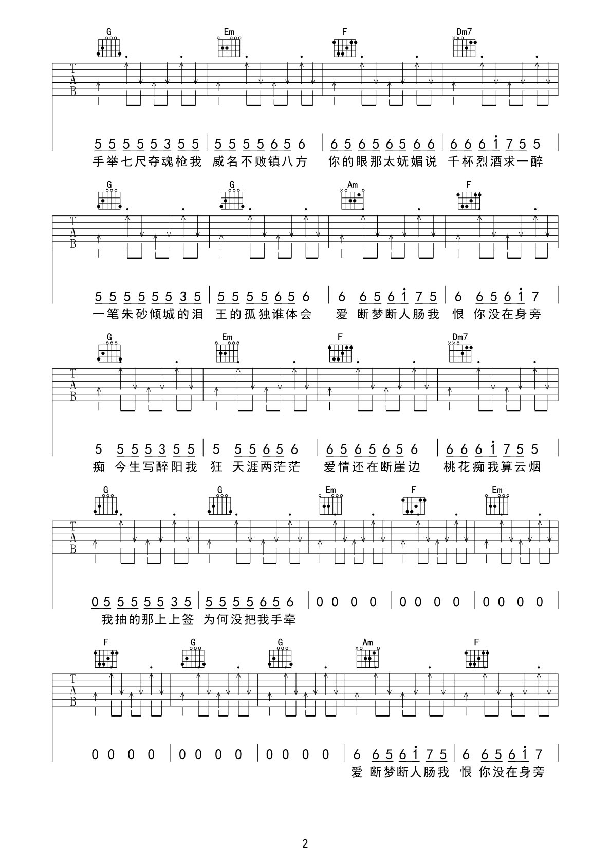 《让我做你的眼睛 抖音版吉他谱》_莉哥_吉他图片谱4张 图3