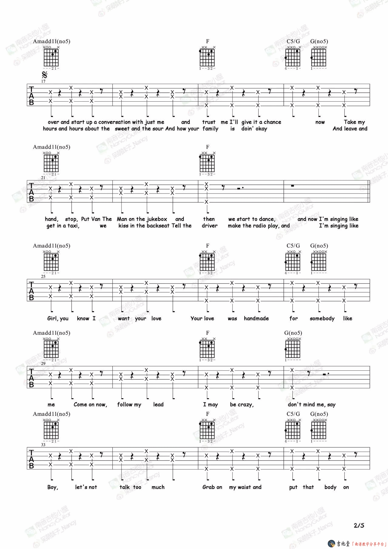 Shape of You吉他谱 - 国外Ed Sheeran - C调吉他弹唱谱 - 琴谱网